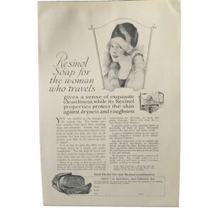 Vintage 1927 Resinol Soap For The Women Who Travels Ad Advertisement